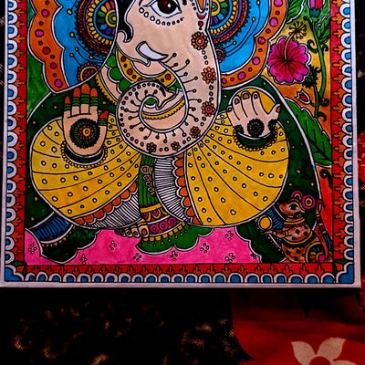 Matte Multicolor Ganesh Water Color Painting, Size: A4 at Rs 2100 in  Faridabad