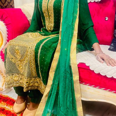 Green and Yellow Color Combination Party Wear Gharara Suit With Dupatta ::  ANOKHI FASHION