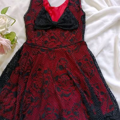 Gleny Women Fit and Flare Red Dress - Buy Gleny Women Fit and Flare Red  Dress Online at Best Prices in India | Flipkart.com