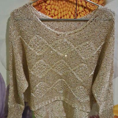 Party wear golden sales top