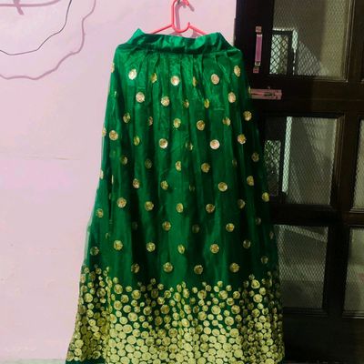 INDIAN WEDDING DESIGNER GREEN SILK TOP SKIRT BRIDAL LEHENGA CHOLI ETHNIC  DRESSES | eBay