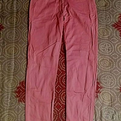 Buy Dark Pink Solid Light Festive Plus Size Slim Pants Online - W for Woman