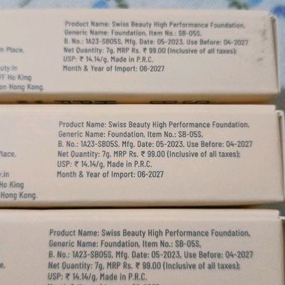 Foundation, Swiss Beauty High Performance Foundation Mini