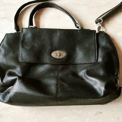 Handbags | Large Black Leather Handbag For office | Freeup