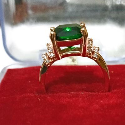 Emerald Ring With Round, Baguette Diamonds 14k White Gold - Kappy's