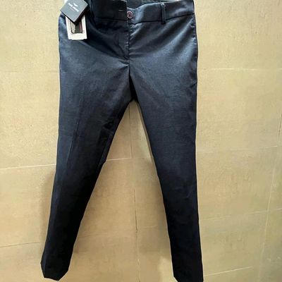 Buy Park Avenue Super Slim Fit Solid Dark Grey Trouser online
