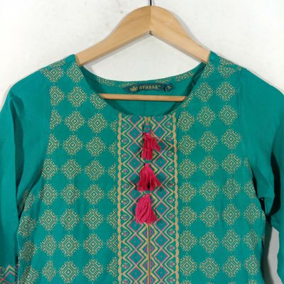 Buy Party Wear Kurti Embroidered Rayon in Sea Green Online : Mauritius -  Kurtis & Tunics