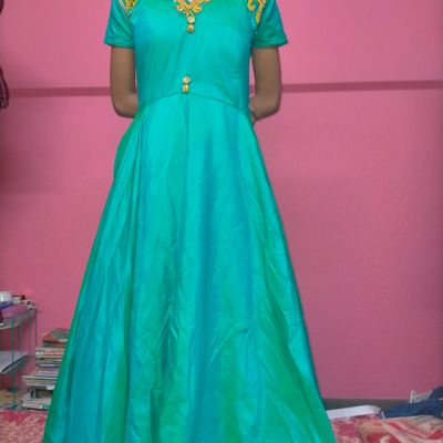 Elegant Beaded Peacock Green Evening Dress V Neck Long Satin Prom Dresses –  SheerGirl