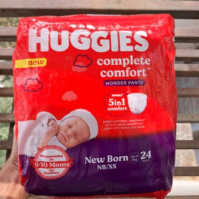 Buy Huggies Ultra Soft Extra Small/New Born Baby (XS/NB) Tape Diapers (22  Counts) & Huggies Dry Pants, Small (S) Size Baby Diaper Pants, 36 count,  with Bubble Bed Technology for comfort Online