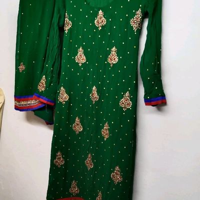 Buy Gajari & Green Pure Cotton Embroidered Salwar Suit Online in India at  Lowest Prices - Price in India - buysnip.com