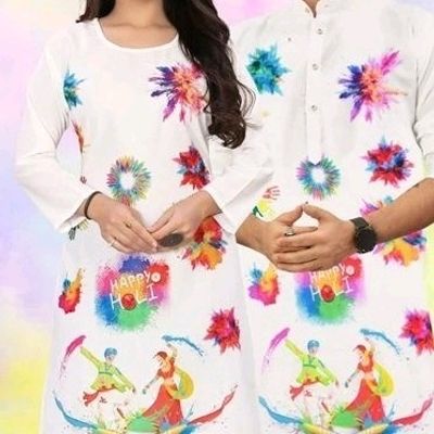 Swara Holi Special Semi Cotton Couple Wear For Festival Wear Collection