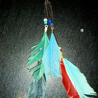 Feather Earrings 1 Side  Salty Accessories