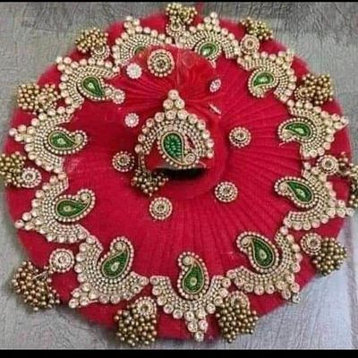 Laddu Gopal Ji Fancy Design Velvet Red Dress/Poshak Size 3 | Shri Mathura Ji