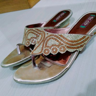 Multicolor Party Wear Ladies Fancy Heel Sandal, Size: 38-41 at Rs 330/pair  in Agra