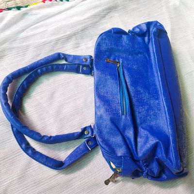 Buy Designer velvet royal blue solid sling bag for women Online. – Odette