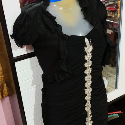 70s Black Fringed Joy Stevens Shimmy Party Dress 36b/30w - Pretty Sweet  Vintage