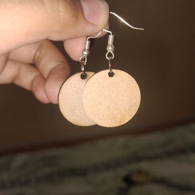 Round Earring Blank With Hooks Unfinished Wood Earring For Diy Jewelry  Crafts
