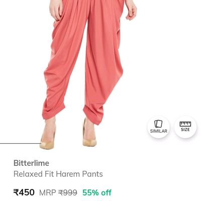 Buy Bitterlime Women Peach Coloured Relaxed Regular Fit Solid Regular  Trousers - Trousers for Women 1920999 | Myntra