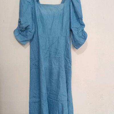 Fancy Girl Puff Sleeve Denim Dress – Coretha's Closet