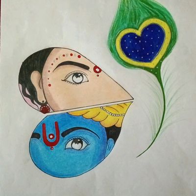 Cute 🥰 RadhaKrishna on Swing drawing tutorial easy step by step।lord  krishna & Radha drawing simple - YouTube