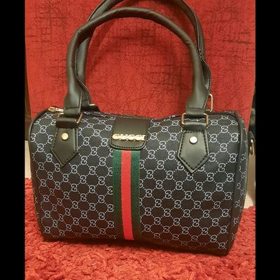 Buy Gucci Lady Web GG Signature Authentic Black Leather Red Strap Italy New  Bag at Amazon.in