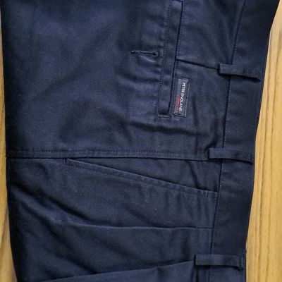 Buy Men Blue Solid Regular Fit Trousers Online - 170934 | Peter England