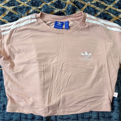 Adidas peach store crop top