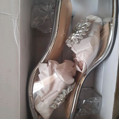 Silver sales stone heels