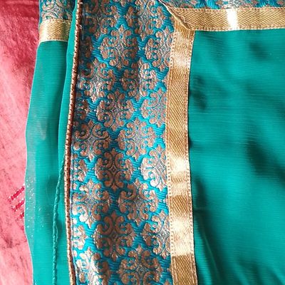 Rama green with copper Traditional Saree – paanericlothing