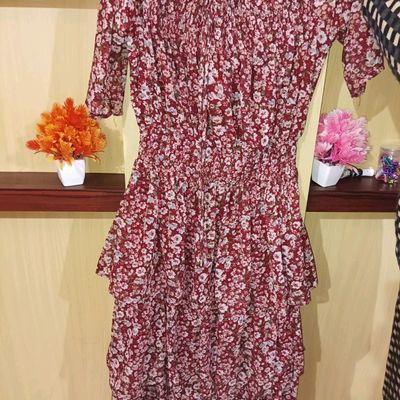 Buy For U Baby Doll Georgette Midi Dress For Women Party Wear Western Dress  Babydoll (Multicolor, XL) Online at Best Prices in India - JioMart.