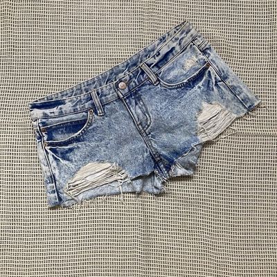 Women's Denim Shorts Color Block Zipper Jeans High Waist Hot Pants  Club-wear | eBay