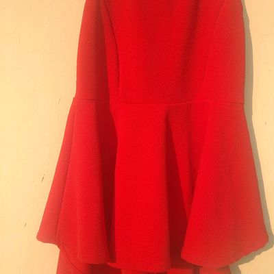 Pretty Red Peplum Top – iVision Boutique