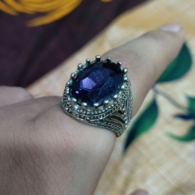 Buy Chopra Gems & Jewellery Gold Plated Brass Unheated Blue Sapphire Neelam Stone  Ring (Men and Women) - Adjustable Online at Best Prices in India - JioMart.