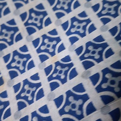 Kaisori Malhar Dabu Indigo Silk Cotton saree