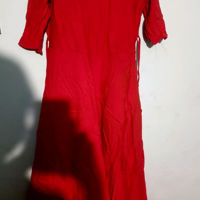 Pharos dress cutting from Childers with red and whit...