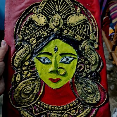 Goddess Durga Painting Made With Poster Colour. Perfect for - Etsy Israel