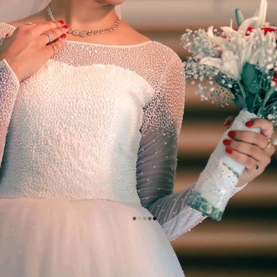 Luxury a Line Wedding Dresses Sexy Illusion Neck Long Sleeves Bridal Gown  Graceful Beads Pearls Sequins Designer Gowns - AliExpress