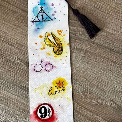 Hand-painted Watercolor Bookmarks Harry Potter 