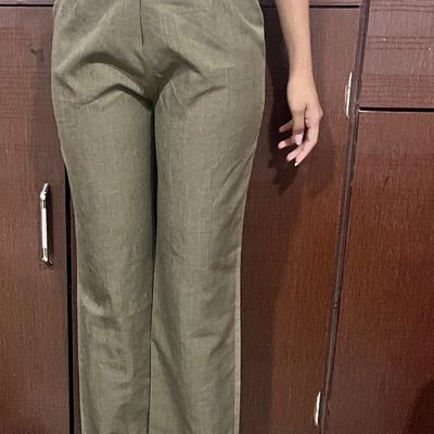 Zara Yellow Wide Leg Trousers Size Xl BNWOT Tweed Type Trousers | eBay