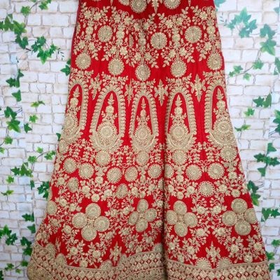 Sabyasachi inspired Red Bridal lehenga choli with soft net Dupatta | I –  Vara Vastram