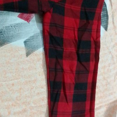 Red checkered button down kurta by Silai | The Secret Label