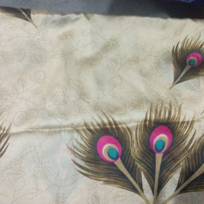 Jacquard Peacock Feather Motif On Art Silk Fabric Banarasi Saree With Bail  Butta On Border-Pallu | Exotic India Art