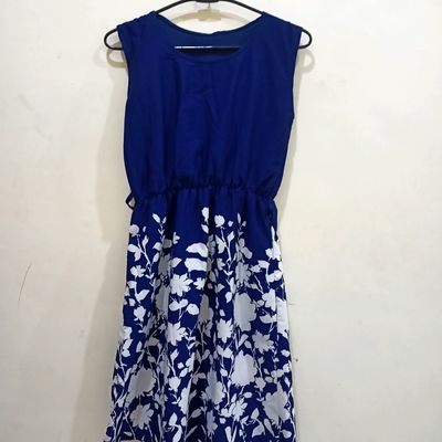 Royal blue colour 2025 one piece dress