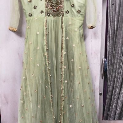 Pista green Net Embroidered Pakistani Salwar Suit Online Shopping USA -