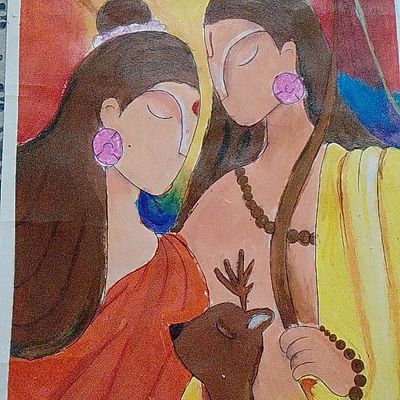 Ram Sita Drawing for Beginners | Easy Drawing of Shree Ram Sita Step by  Step - YouTube