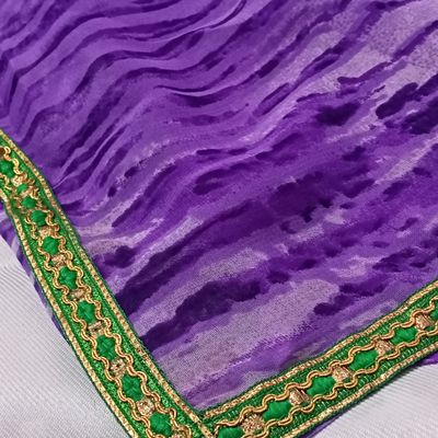 Party Wear Plain Ladies Purple & Green Soft Silk Saree at Rs 649/piece in  Surat