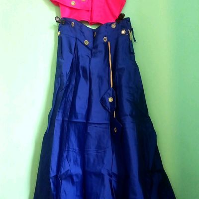 THE ROYAL BLUE BANDHANI LEHENGA FOR KIDS BY WTW – Women Traditional Wear