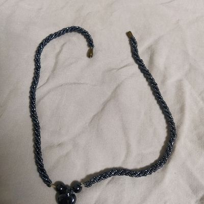 Enamel & Stone Pendant Necklace | 18ct Gold Plated Vermeil/Dark Blue C |  Missoma