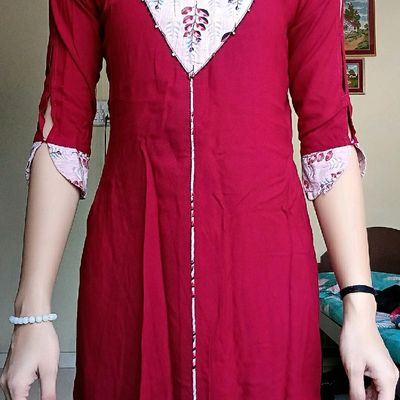 PAKISTANI EMBROIDERED FANCY KURTI PARTY WEAR Short Kurta Embroidered Sleeves  | eBay