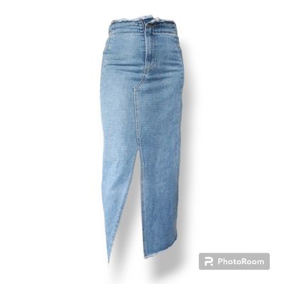 Asymmetrical Girl Long High Waist Denim Jeans Skirt - China Denim Dress and  Dress Women price | Made-in-China.com